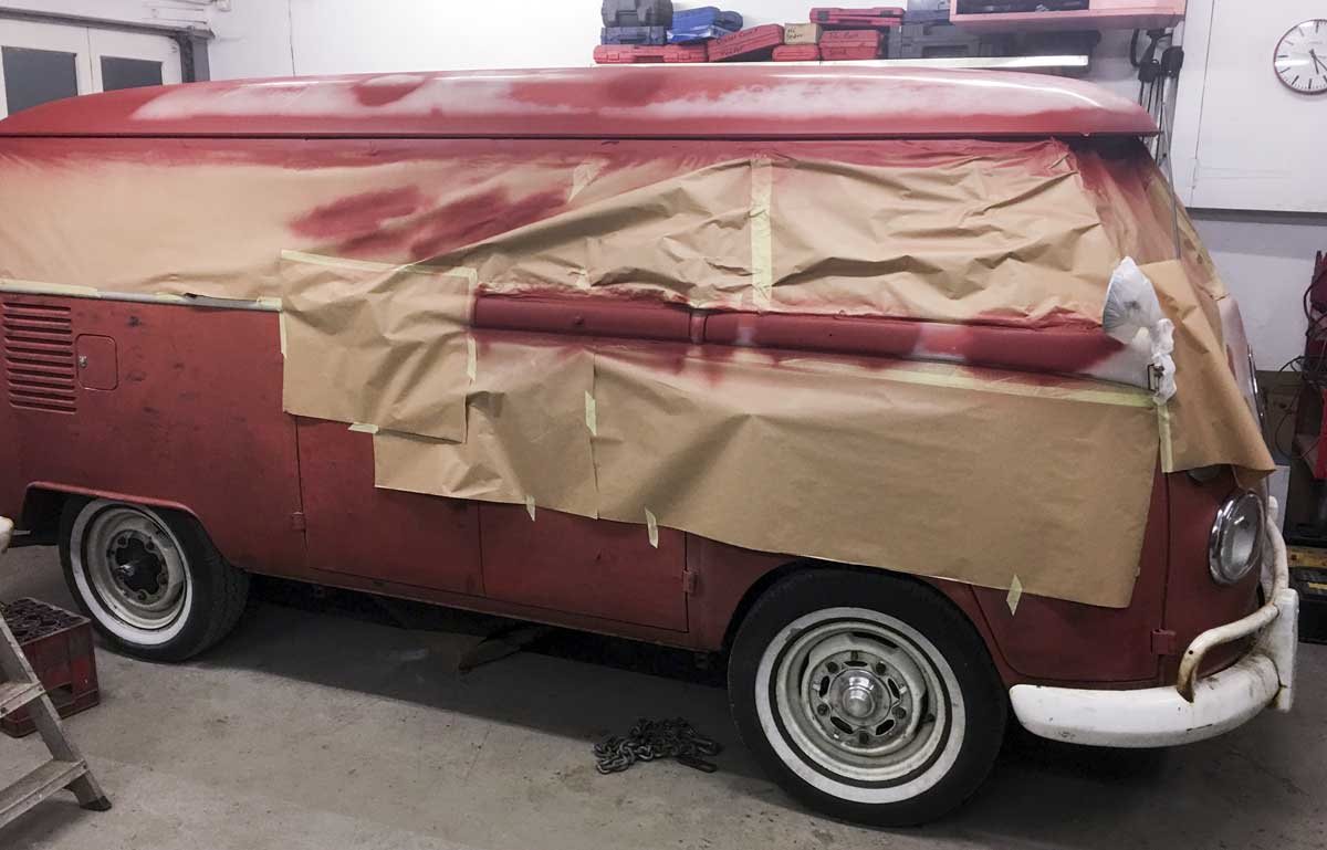 localised swage line rust clean up treated and put in red oxide primer